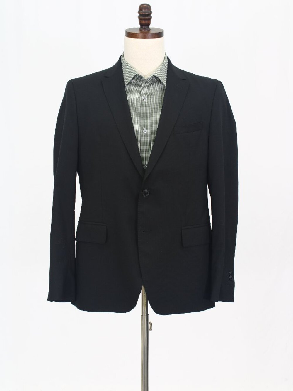 Pedro del Hierro 42R Black Blazer Sport Coat Jacket 2-Button Solid W544